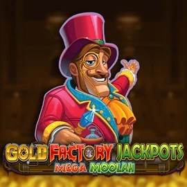Gold Factory Jackpots Mega Moolah casino game by Aurum Signature Studios – featured logo at Turbo Wins Casino